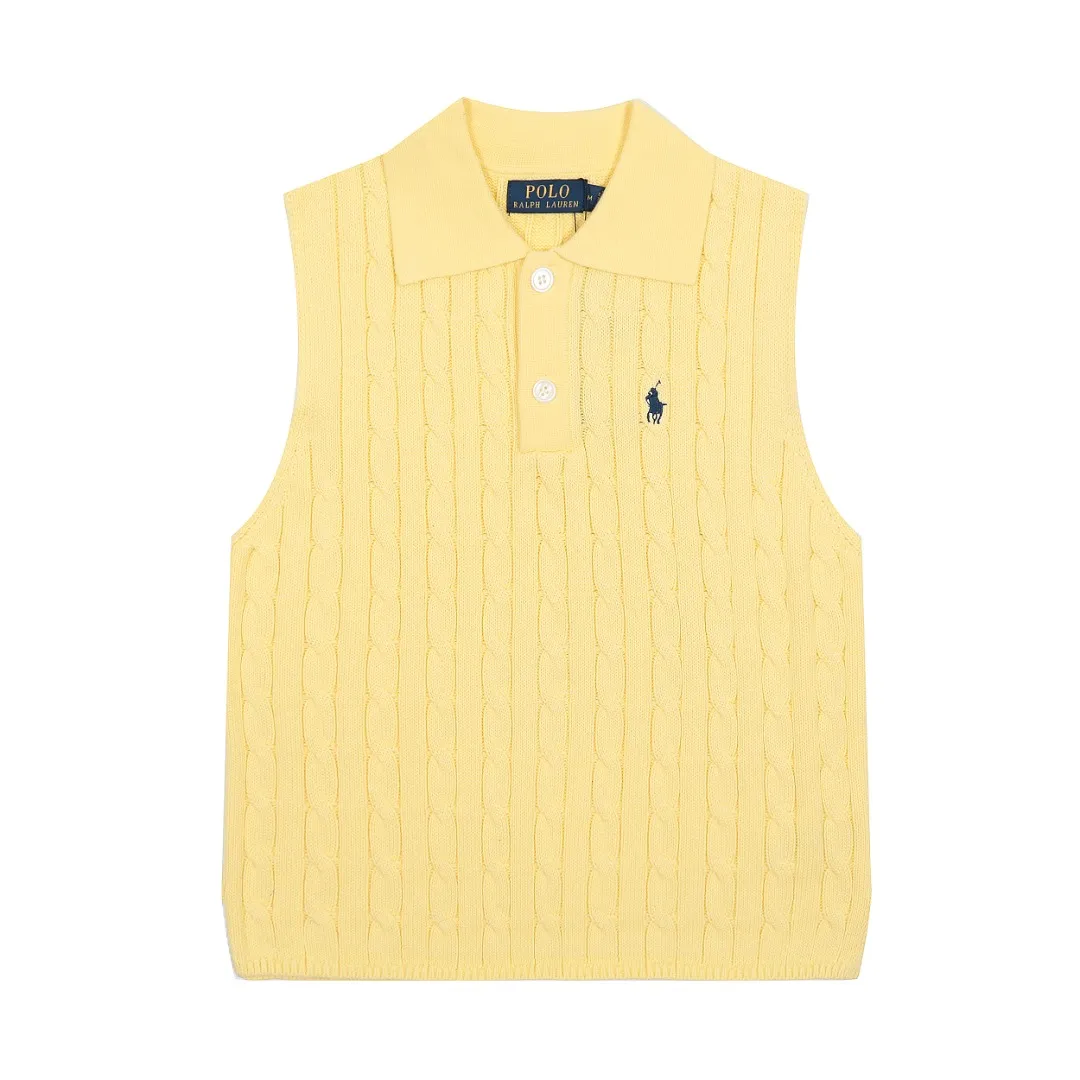 P166 💰 "Top quality" Style number: DS023# (not off the shelves all year round) [Ralph Lauren POLO lapel solid color pony embroidered logo knitted vest short sleeves] ✅Ralph Lauren Ralph Lauren classic basic versatile all-season cardigan knitted POLO vest vest short sleeves ✅Main supplier platform live broadcast Wholesale entity Replacement when out of stock Not off the shelf ✅ZP quality 1:1 version Scan the code to enter the GF website Counter quality ✅Details and quality are the only one in Guangzhou. Imported quality cotton yarn, focusing on high-end, cost-effective. Needless to say good quality. ✅Restore the original version. The maximum size can be worn up to 150 pounds. Loose, comfortable and stress-free. Olive green, denim blue, Chinese red